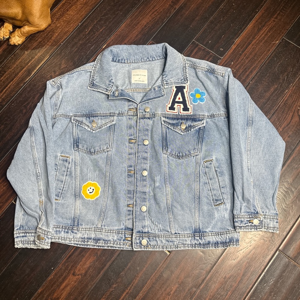 Jeans Jacket With Patchwork Long Sleeve Casual Bo… - image 1
